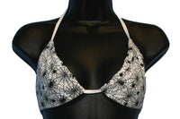 White Spiderweb Print Bikini