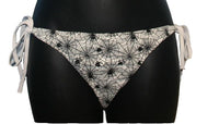 White Spiderweb Print Bikini